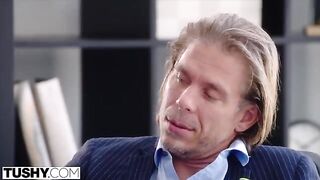 A hot temp can’t resist her boss and gets fucked hard