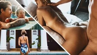 Petite blonde babe enjoys sea sex and surfing in a steamy vlog