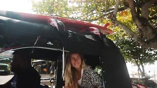 Petite blonde babe enjoys sea sex and surfing in a steamy vlog