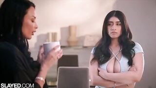 Anissa, a strict teacher, gives her student Violet a sexy lesson in this sizzling SLAYED production