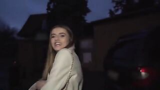French babe agreed to pose on the street for cash with Public Agent