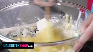 Two stepdaughters compete to make the best pie for their dads