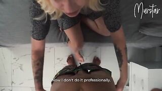 The cleaning company employee got fucked by a slut