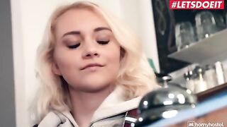 The petite blond girl Marylin Sugar was fucked hard by a horny thief