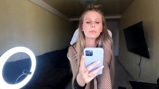A young cute girl has sex while her boyfriend is on the phone