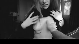 A girl with a beautiful body has sex and makes a blowjob