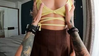 Gorgeous blowjob and cum in mouth and on tits