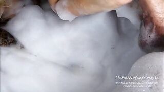 The horny blonde fucks with me in the bath tub