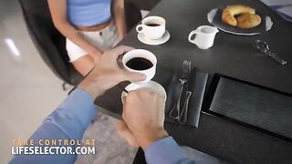 Skinny nanny Candee Licious gets her tight pussy railed in POV style