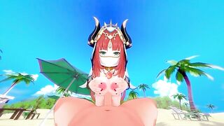 The beautiful Nilou has sex with a young man in Genshin Impact