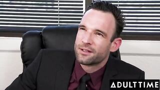 April Olsen gets bent over and fucked by her boss’ cock in his office