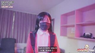 Yumeko Kakegurui lost a bet and had to drink cum without panties or condoms