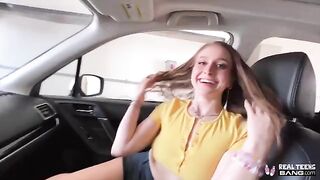 Skinny teen Laney Grey gets her hairy pussy railed deep in POV style