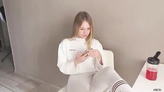 The insolent girlfriend got punished for throwing her legs on the table