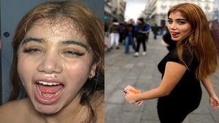 Submissive Latina teen Marina Gold gets fucked on the street in a rough session