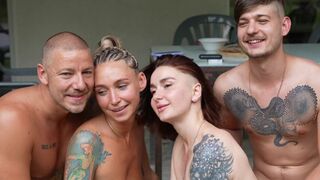 Real amateur foursome sex with OWIAKS & LeoKleo, two couples enjoying each other