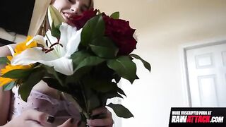 Redhead beauty Octavia enjoys riding a huge cock with her big natural boobs