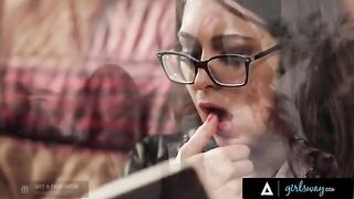 An investigator, portrayed by the stunning Riley Reid, rubs her pussy imagining scenarios