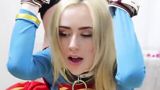 Candy White in bondage action, tied and pleasured orally