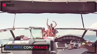 Sex on the yacht with a big assed French mature woman