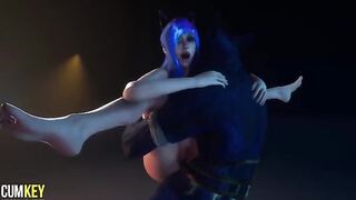 Furry woman mates with a big cock monster in 3D porn