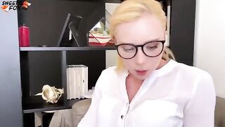 The secretary is getting fucked by her boss in different poses right on his table