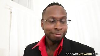 Payton Preslee gets her cunt smashed in a rough interracial threesome