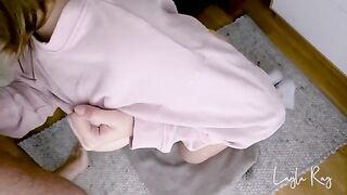 The cute stepsister gets her pussy filled with cum and has to pull up her wet panties