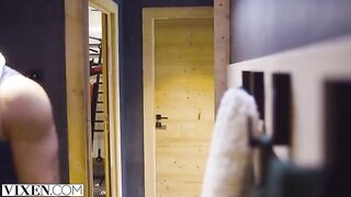 A ski bunny named Sonya is having passionate sex right in the Alps