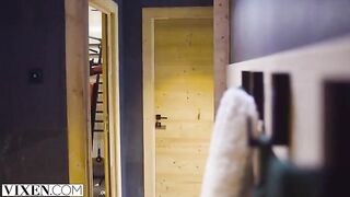 A ski bunny named Sonya is having passionate sex right in the Alps