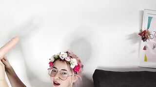 Pretty baby from Argentina Emma Fiore plays with her pussy