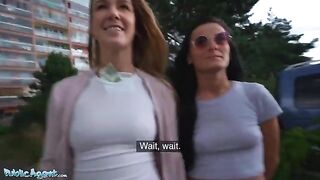 Public Agent: Two hot sluts for a threesome in the basement