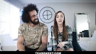 Petite girl Dani Blu fucked in crazy positions by her boyfriend, showcasing her flexibility