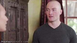 AJ Applegate gets naughty with her BFF's stepbro in steamy nuru action