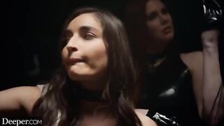Sub Emily gets fucked hard by dominant Mistress Maitland in intense threesome