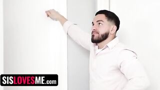 Clever stepsister Vivian Taylor gets impregnated by her bro