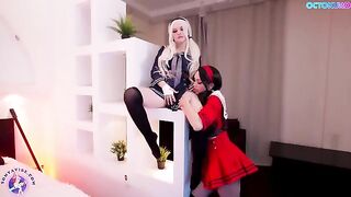 Dollish cosplay girl fucked hard by her horny doppelganger