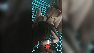 Tifa Lockhart in hot threesome action, showcasing her skills against the wall
