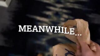 Blue-haired thick girl begs the delivery guy to fuck her in a steamy encounter
