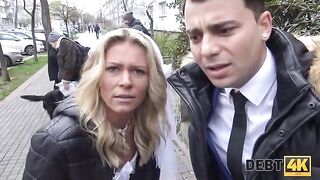The blonde is fucking with a collector, her future husband watching