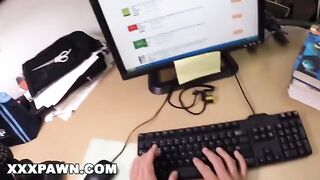 College girl Nicki Ortega gets banged in a pawn shop