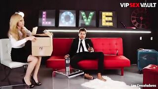 Petite Spanish babe Claudia Bavel gets introduced to a new way of making love