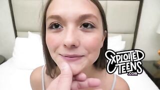 Petite teen gets fucked and sucks huge cock in POV style
