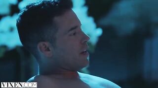The concierge of a luxurious hotel, inspired by Vixen's steamy scenarios, gets playful with a guest