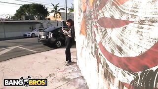 Curvy brunette babe Roxxii Blair gets her pussy pounded in a bangbus encounter