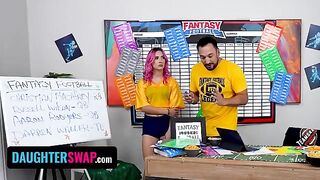 The sneaky teens trick their stepdads to win in a fantasy football game
