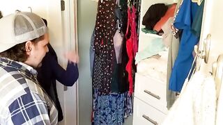A girl seduces her handyman, reaches an intense orgasm, and receives a creampie