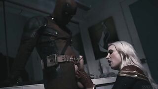 Deadpool fucks Captain Marvel in a steamy parody scene