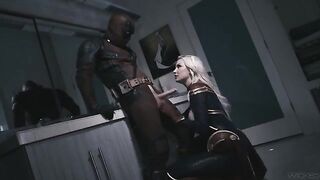 Deadpool fucks Captain Marvel in a steamy parody scene