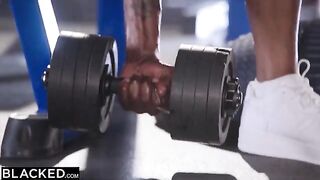 Two gym bunnies Brandi and Kenzie shared two thick BBCs